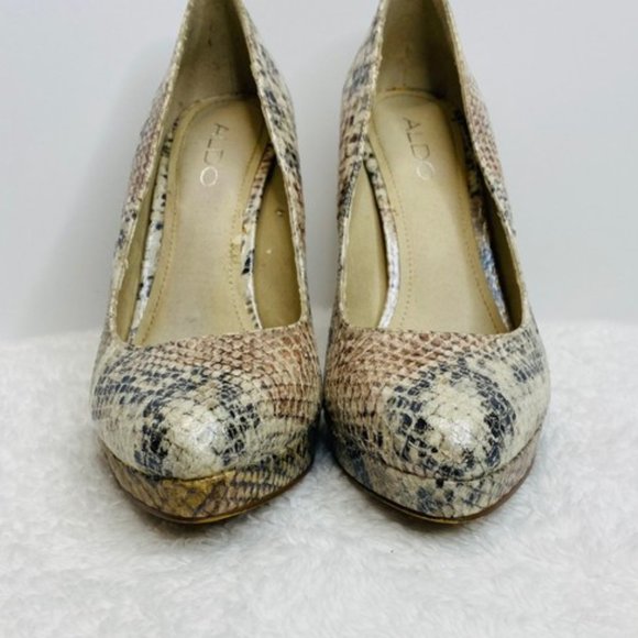 Multicolored Snakeskin Print Heels Platforms main image 2